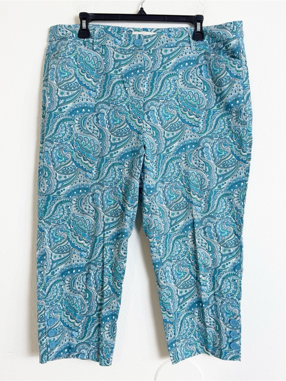 Talbots Blue paisley cropped ankle Pants